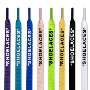 8mm d'épaisseur imprimé lettre police "LACETS" noir blanc lacets signés de chaussures plates lacet joint