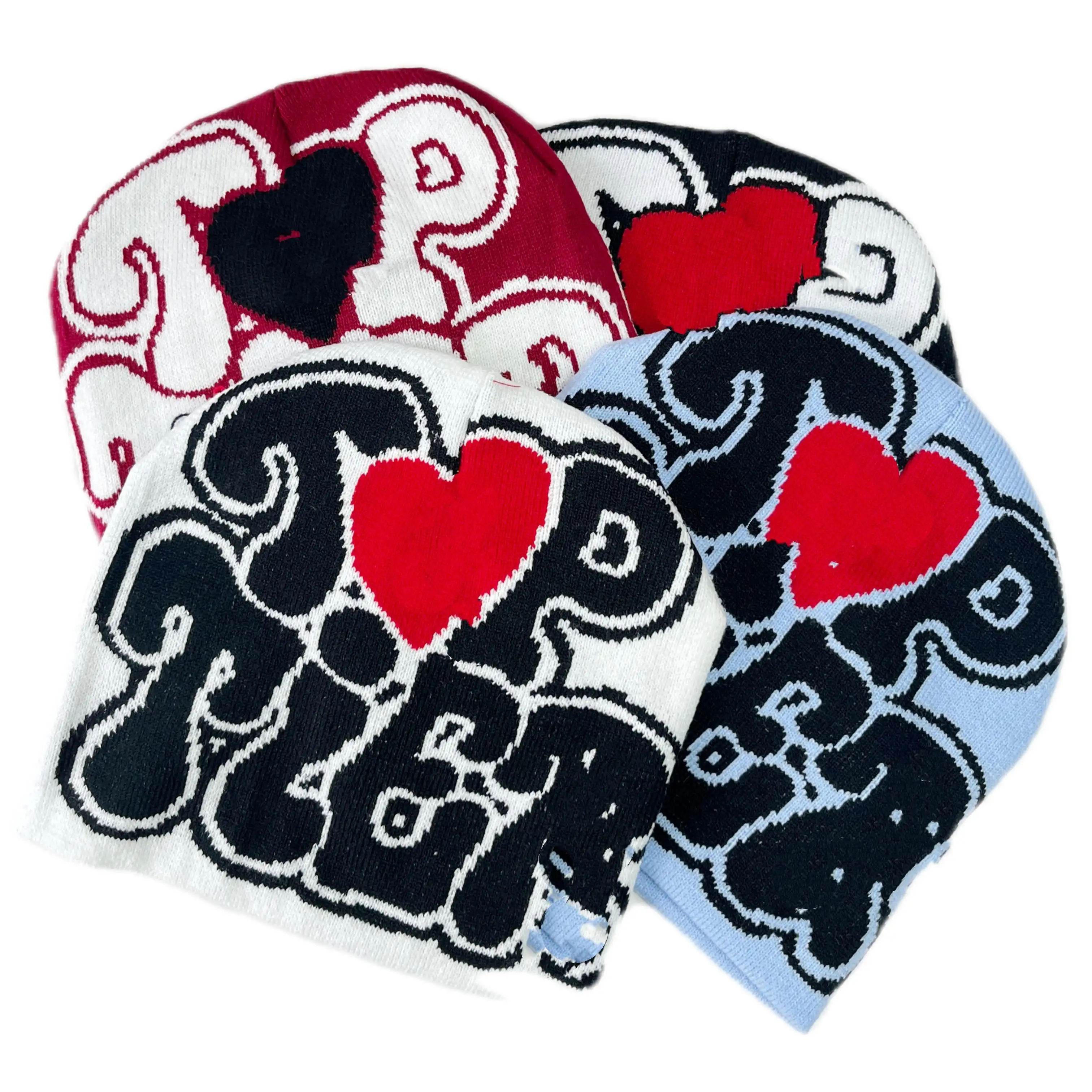 Зимняя Высококачественная разноцветная жаккардовая шапка с логотипом для мужчин и женщин
