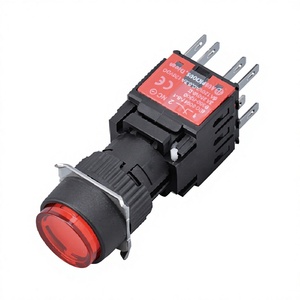 Interrupteur à bouton-poussoir LED multicolore éclairé momentané/alternatif, étanche IP65, 16 mm, 250 V, 5 A - Product Image 1