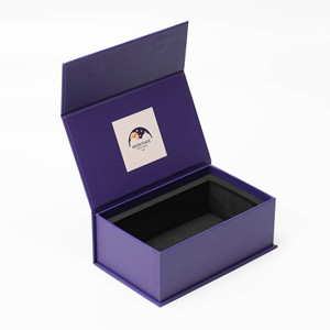 Custom logo Purple Magnetic <b>Gift</b> Paper <b>Box</b> Recyclable Rigid Cardboard Packaging <b>Box</b> with Magnet Flip Lid - Product Image 3