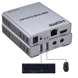 Extensor USB KVM <span class=keywords><strong>HDMI</strong></span> de 60m por <span class=keywords><strong>CAT5E</strong></span> Cat6 RJ45, Cable Ethernet, receptor transmisor, convertidor de Audio y vídeo, PC, portátil a Monitor de TV - Product Image 4