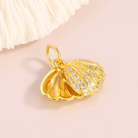 Accessoires de bijoux DIY directement de l'usine : Pendentifs coquillages micro-pavés, montures de perles, pendentifs tendance, vente en gros sur le thème des coquillages
