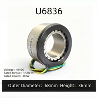 Moteur BLDC sans balais à cadre creux de 68 mm de diamètre extérieur, 48 V CC, 3000 tr/min, pour bras de robot collaboratif et cardan