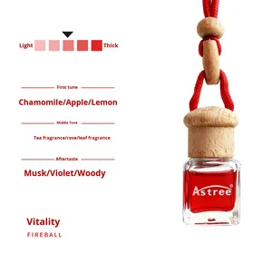 Diffuseur de parfum pour voiture Astree, flacon en verre suspendu avec bouchon en bois, longue durée, rechargeable, pour rétroviseur, OEM - Product Image 3