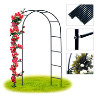 Arche de jardin en fer noir, treillis métallique pour mariage en extérieur, fête nuptiale, support pour plantes grimpantes, ensemble de décoration
