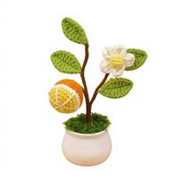 Vente en gros de jolies plantes en pot en coton crocheté à la main, représentant des animaux de dessin animé, pour la fête des mères, la fête des pères, Halloween, Pâques, table/voiture