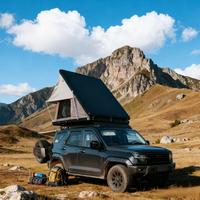 Hartschalen-Dachzelt Doppelschichtig 2-3 Personen Ganzjahreszelt Schneller Automatischer Aufbau UV50+ Sonnen- und Regenschutz Oxford Aluminiumlegierung