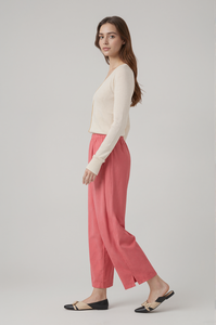 Pantalon court femmes décontracté <span class=keywords><strong>taille</strong></span> haute jambe large pantalon de salon 2025 ample léger <span class=keywords><strong>coton</strong></span> Capris avec poches - Product Image 4