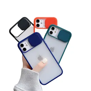 Capa de celular com impressão uv, embalagem de proteção de câmera deslizante, tampa traseira fosca, logotipo personalizado para iphone