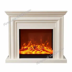 Contemporary Interior Decors Artificial Fireplace Surround Frame Wooden Freestanding Electric Fireplace With Mantel
