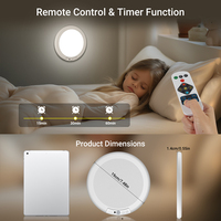 Veilleuse murale LED rechargeable intelligente moderne en ABS blanc avec détecteur de mouvement, télécommande et variateur d'intensité pour la décoration de la pièce