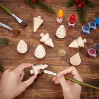 Ornements de Noël créatifs pour enfants, à peindre soi-même, artisanat en bois, décorations de Noël, petits arbres