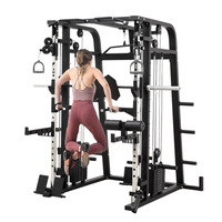 Máquina Smith Comercial Multifunción para Gimnasio en Casa, Rack de Potencia, Rack de Sentadillas, Press de Banca, Cable Crossover, Equipo de Entrenamiento Funcional
