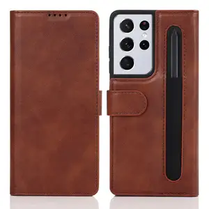 เคสโทรศัพท์แบบกระเป๋าสตางค์หนัง PU แบบ2-in-1ที่ถอดออกได้หรูหราสำหรับ Samsung <span class=keywords><strong>S21</strong></span> <span class=keywords><strong>Ultra</strong></span> พร้อมช่องเสียบปากกา <span class=keywords><strong>S</strong></span> - Product Image 5