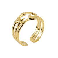 Bague en acier inoxydable plaqué or pour femme, design géométrique, tendance, cadeau, cœur épais, doigt ouvert, empilable