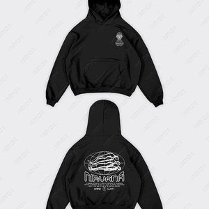 เสื้อฮู้ดดี้คอกลมแบบหนา 360 กรัม ไม่มีเชือกผูก ผลิตแบบขายส่ง พิมพ์ลายดิจิตอลตามสั่ง ผ้าเฟรนช์เทอร์รี่ 100% คอตตอน ทรงปกติ - Product Image 5