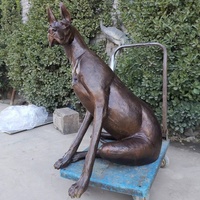Sculpture de chien taille réelle décorative pour la maison, en cuivre moulé, Statue de grand chien danois en Bronze pour le jardin