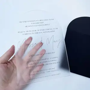 الشركة المصنعة بالجملة قابلة لإعادة التدوير بطاقة دعوة الزفاف صورة بطاقة دعوة زفاف الاكريليك بطاقة دعوة الزفاف مع ظرف
