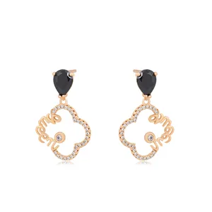 Boucles d'oreille simple en cuivre pour femme, bijoux à la mode, bon marché, usage quotidien, couleur or 18K, A00304340