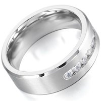 Bague en titane de haute qualité incrustée de pierre 3A CZ bagues en titane véritable bagues de mode avec pierres précieuses pour hommes et femmes