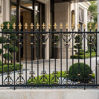 Valla de Acero Decorativa de Alta Gama con Punta de Lanza, Barrera de Seguridad Metálica Tubular Moderna para Paisajes, Tamaño Personalizado