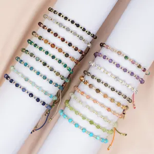 17色波西米亚时尚手工编织半宝石米珠手链女友谊绳配件