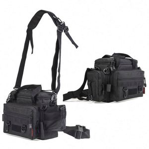 Échantillon gratuit, vente en gros d'usine, sac de pêche portable multifonctionnel noir, doux avec bandoulière rembourrée - Product Image 5