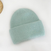 Bonnet tricoté en fourrure de lapin d'hiver personnalisé pour femmes Bonnet en laine angora Logo brodé élégant et chaud pour la plage Mohair