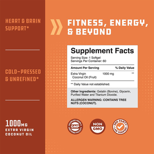 น้ำมันมะพร้าวแบบแคปซูลนิ่มราคาถูกสำหรับผู้ใหญ่การจัดการน้ำหนักวิตามินสนับสนุนสุขภาพของลำไส้น้ำมันมะพร้าว - Product Image 3