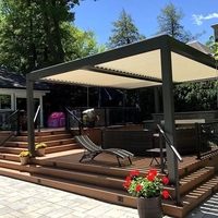 Pergola extérieure en aluminium avec toit à lames orientables rétractables pour jardin, gazebo, pergola