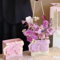 Boîte Cadeau Florale Portable de Luxe, Emballage Floral Pliable Fait Main pour Cadeaux de Fleurs