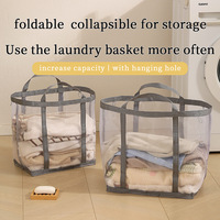 Panier à linge pliable grande capacité en nylon, design moderne et minimaliste, bac de rangement mural pour jouets, idéal pour salle de bain/panier à linge