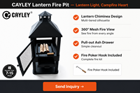 CAYLEY Lanterne et Réchaud de Camping Durable, Idéal pour Jardin, Patio, Cour Arrière, Camping et Utilisation Quotidienne en Extérieur