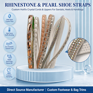 Cinta de diamantes de imitación de cristal al por mayor, tira semiterminada para decoración de sandalias y zapatos de mujer - Product Image 2