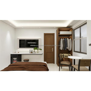 Juego de Muebles de Dormitorio Modernos para Habitación King Size de Hotel, Cama de Madera, Mesa de Noche, Mueble para TV, Mini Bar, Armario, Ecológico, para Proyectos Hoteleros de 3 Estrellas - Product Image 1