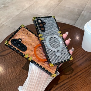 <span class=keywords><strong>Custodia</strong></span> Glitterata Antiurto con Bordo Dritto e Supporto Magnetico per <span class=keywords><strong>Samsung</strong></span> <span class=keywords><strong>A40</strong></span> A02, Stile Femminile alla Moda - Product Image 3