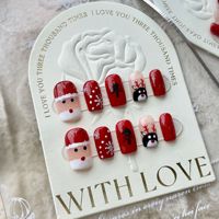 Grossiste de haute qualité Nouveau style de strass Pressage à la main Collection Noël 3D Colle réutilisable Presse artificielle sur les ongles