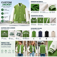 Blouson de baseball unisexe en gros avec manches en cuir PU, couleur unie, coupe ample, décontracté