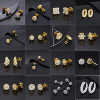 3mm-10mm Boucles d'oreilles classiques Mossanite à vis Bijoux de luxe en argent sterling 925 VVS Moissanite Diamond Ear Stud pour hommes femmes