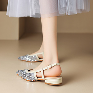 맞춤 여성 에스파드리유 슈즈 스팽글 포인티드 토 플랫 슈즈 여성용 - Product Image 5