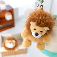 Vente en gros de porte-clés en peluche lion poupée jouet porte-clés ornement sac accessoires décoratifs jouet en peluche lion