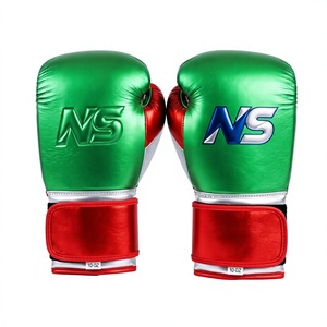 นวมชกมวยหนังแท้สีเขียว Nabtay Sports พร้อมสายรัดสีแดง น้ำหนักเบา สำหรับฝึกซ้อมแบบเต็มนิ้ว เหมาะสำหรับผู้ใหญ่ทุกเพศ - Product Image 3