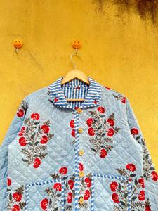 Veste florale réversible, imprimée à la main, légère, pour l'hiver, pour femme, toute saison, en coton matelassé, cadeau pour elle - Product Image 5