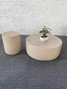 Table en résine texturée en forme <span class=keywords><strong>de</strong></span> galet arrondi, <span class=keywords><strong>beige</strong></span> mat, pour projets d'aménagement extérieur, <span class=keywords><strong>de</strong></span> <span class=keywords><strong>jardin</strong></span> et <span class=keywords><strong>de</strong></span> villa - Product Image 4
