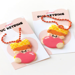 Wholesale Customized Anime Cute Plastic Keyring Double Side Puffy Keychain DIY High Quality Low MOQ Promotional Party Supplies