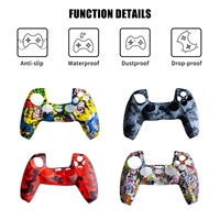 Coque de protection fine en silicone et caoutchouc à transfert d'eau pour manette Dualshock 5, prête à l'emploi, personnalisable