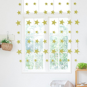 Ghirlanda di Stelle in Carta Glitterata Dorata 608064, Stile Moderno e Semplice, Decorazione per Feste Natalizie e Capodanno - Product Image 3