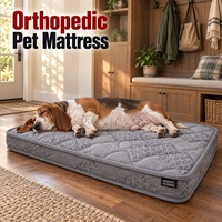 Matelas orthopédique pour chien avec noyau en fibre de coco de 8 cm de hauteur totale et matelassage à vagues larges pour l'ameublement quotidien des chiens