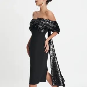फैशन सेक्सी स्ट्रेपलेस महिला ड्रेस बॉडीकॉन 2023 गर्मियों के नए सुरुचिपूर्ण बेडिंग पार्टी शाम क्लब मिडी कपड़े