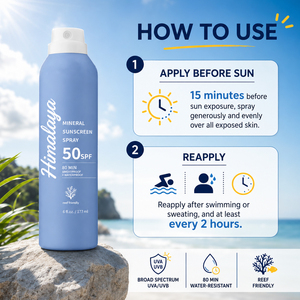 Protector Solar Mineral en Aerosol Personalizado OEM ODM, SPF 50, Sin Nanopartículas de Óxido de Zinc, con <span class=keywords><strong>Aloe</strong></span> <span class=keywords><strong>Vera</strong></span>, Resistente al Agua, Seguro para Arrecifes - Product Image 3